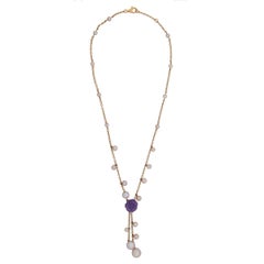 Mimi Mmilano Lavender Jade Pearl Rose Gold Necklace