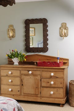 Mimi Rattan Scalloped Mirror, Large Teak
