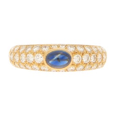 Cartier "Mimi" Sapphire and Diamond Ring in 18k Yellow Gold