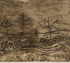 Mimi Schiller "Dancing Trees I", Framed Lithographic Print, 1992