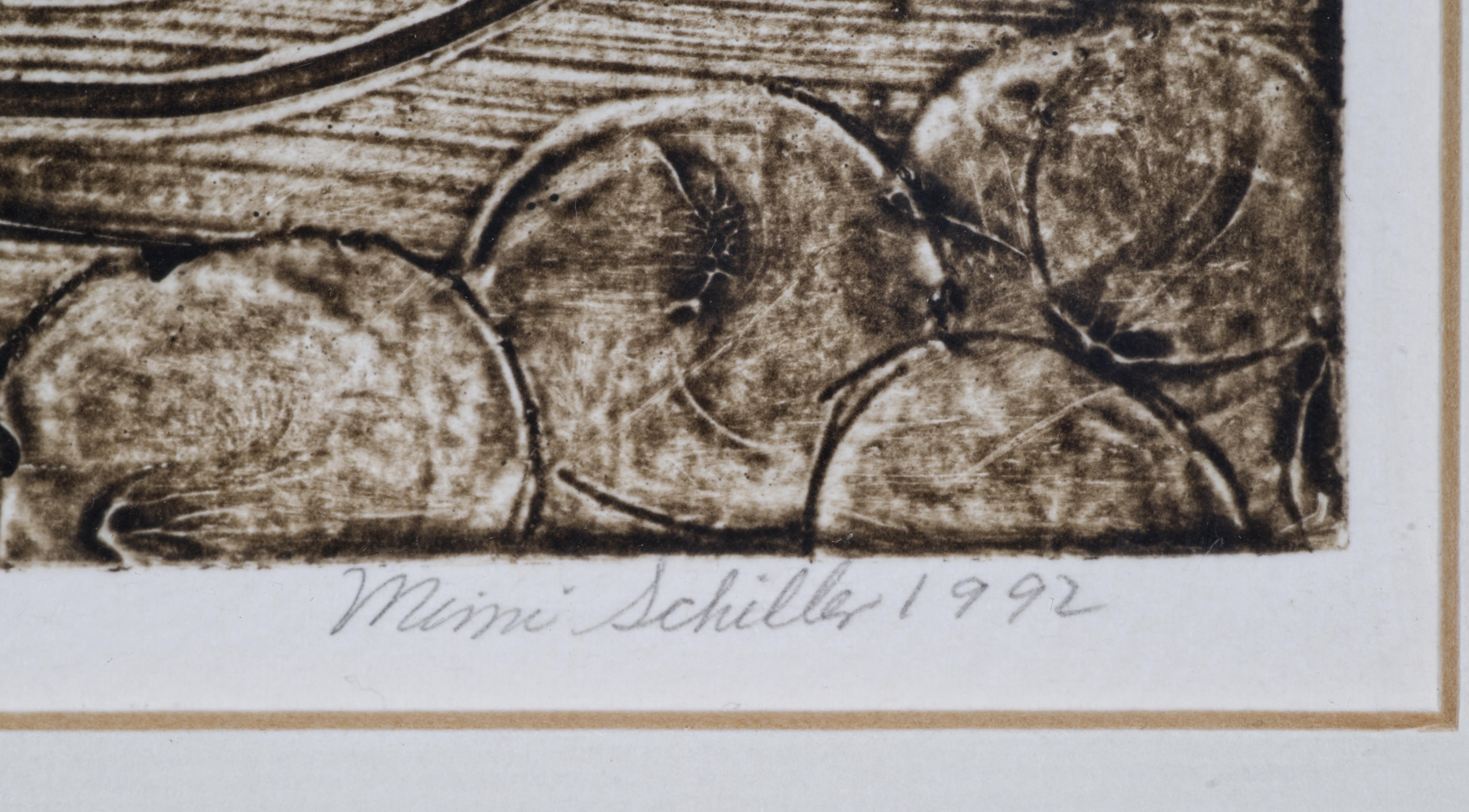 Mimi Schiller „Dancing Trees I“, gerahmter lithografischer Druck, 1992 (amerikanisch) im Angebot