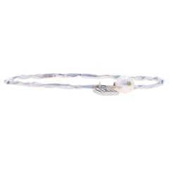 Mimi So Bracelet de perles de culture d'Akoya 7 1/4" Or blanc 18k Dangle Charms