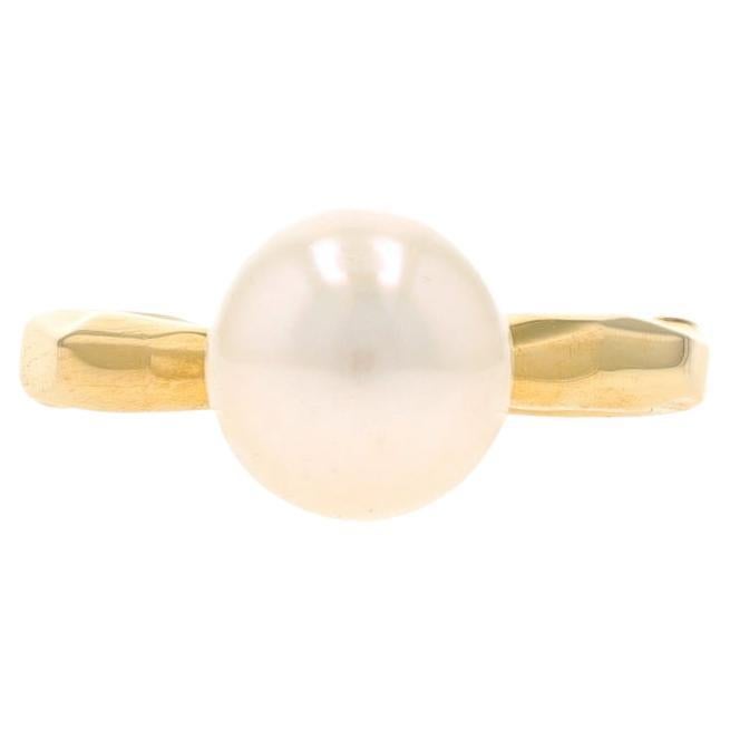 Mimi So Cultured Freshwater Pearl Solitaire Ring - Yellow Gold 18k For Sale