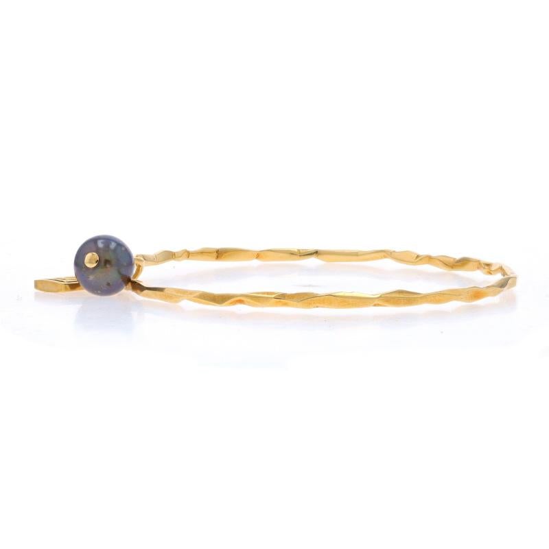 Mimi So Cultured Bracelet bracelet jonc en or jaune 18 carats avec perles de Tahiti de 7 1/2