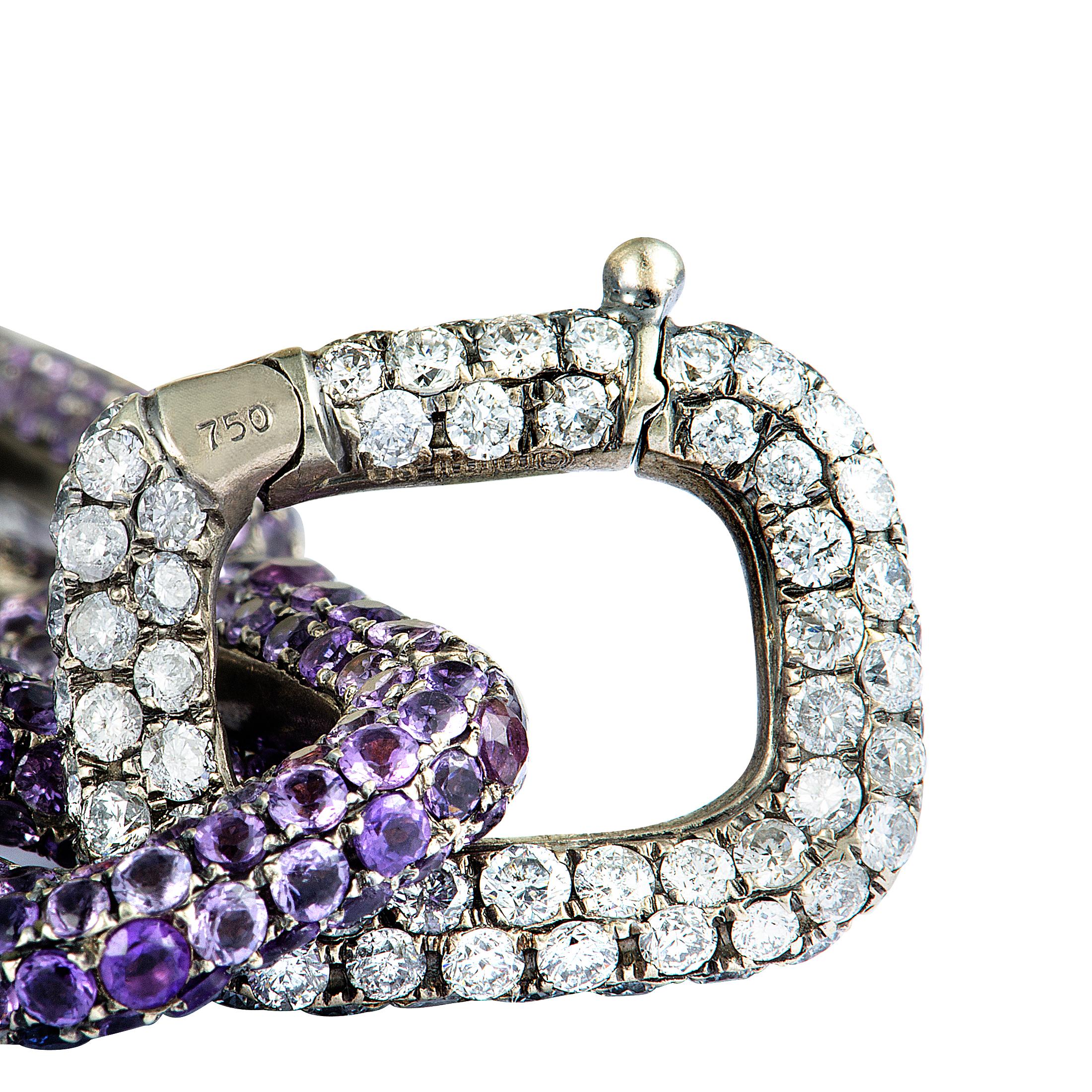 Women's Mimi So Diamond and Sapphire White Gold Chain Bracelet