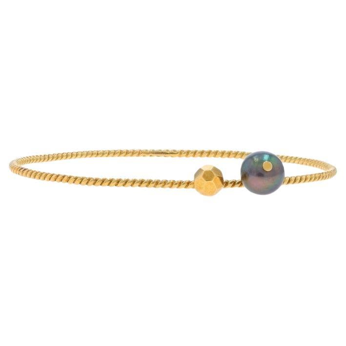 Mimi So, bracelet jonc en or jaune 18 carats avec perles d'eau douce de 7 3/4 po.