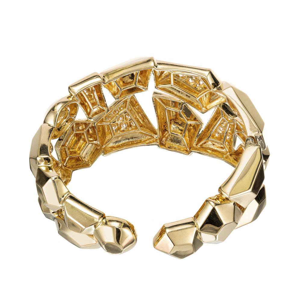 Mimi So Jackson 4.37 Carat Diamond Whimsical Gold Bangle Bracelet 1