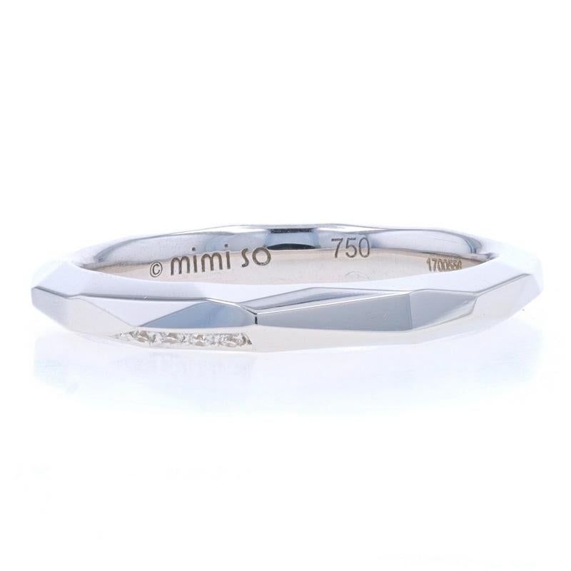 Retail Price: $2800

Size: 6 1/2
Sizing Fee: Up 1 size for $50 or Down 1 size for $50

Brand: Mimi So
Collection: Jackson Switch

Metal Content: 18k White Gold

Stone Information

Natural Diamonds
Carat(s): .05ctw
Cut: Round Brilliant
Color: F -