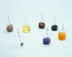 Mimi Zuckerschale aus Glas mit Löffel aus satiniertem Stahl von Kazuyo Kamada für Driade