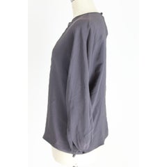 Mimmina Gray Silk Lace Soft Blouse Evening Shirt