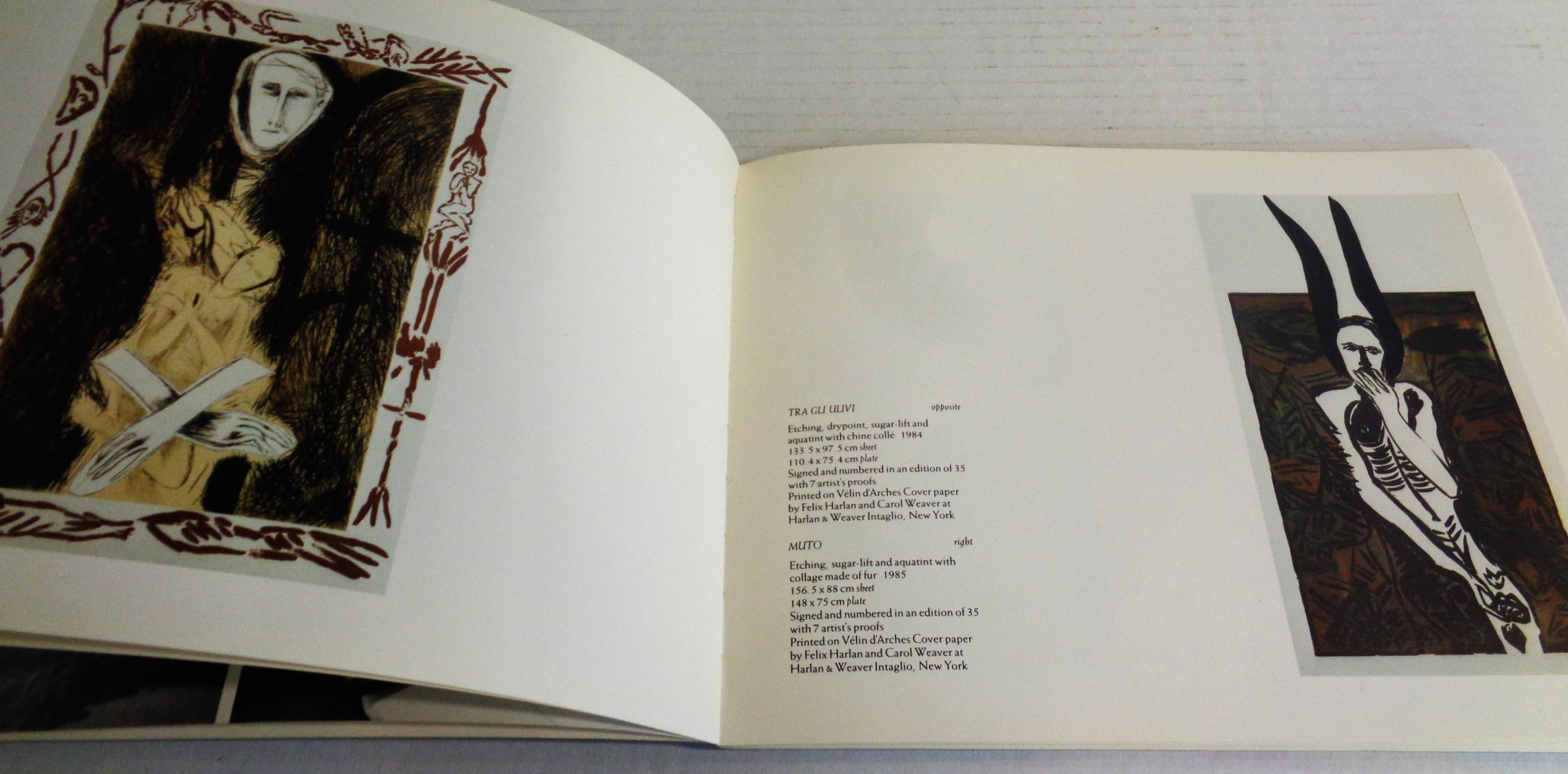 Fin du 20e siècle Gravures sur bois et linogravures de MIMMO PALADINO 1983 - 1986 - Catalogue d'exposition en vente