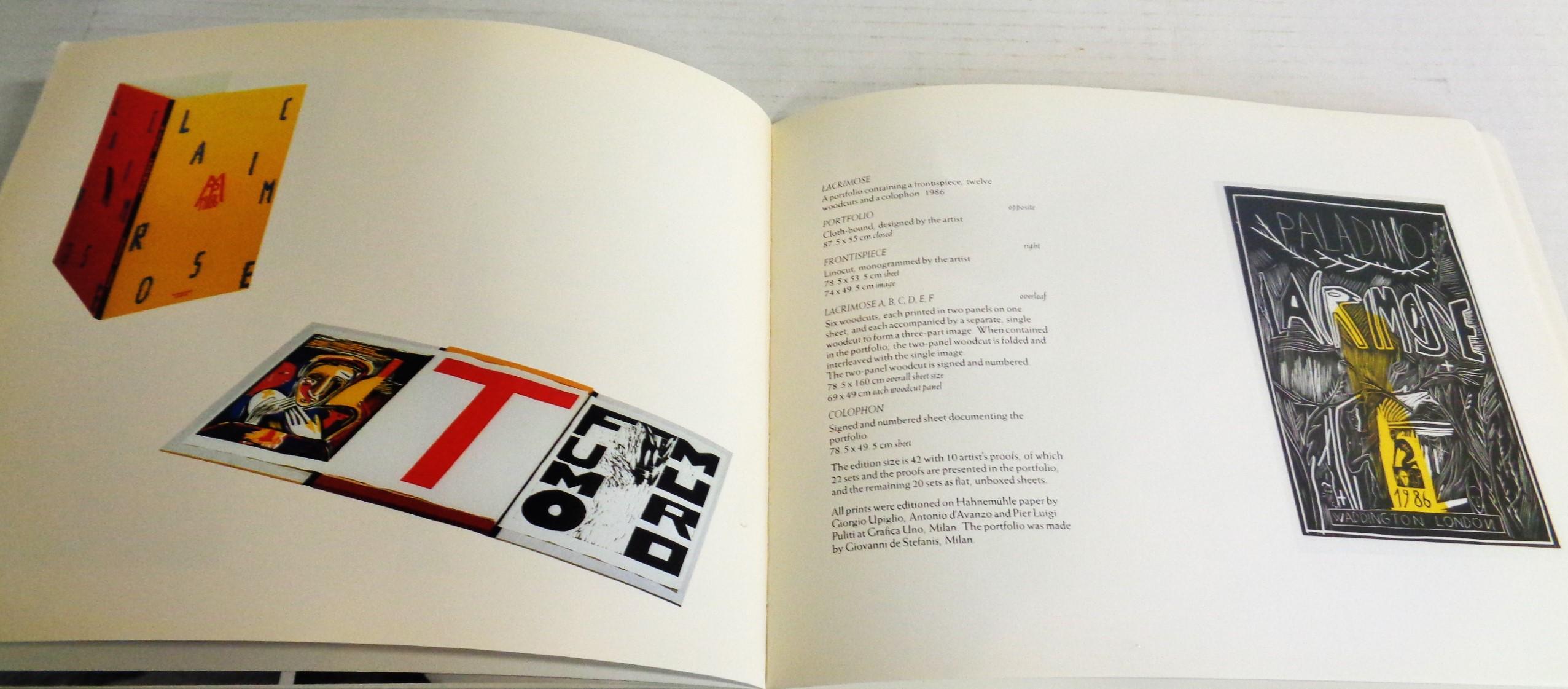 Papier Gravures sur bois et linogravures de MIMMO PALADINO 1983 - 1986 - Catalogue d'exposition en vente