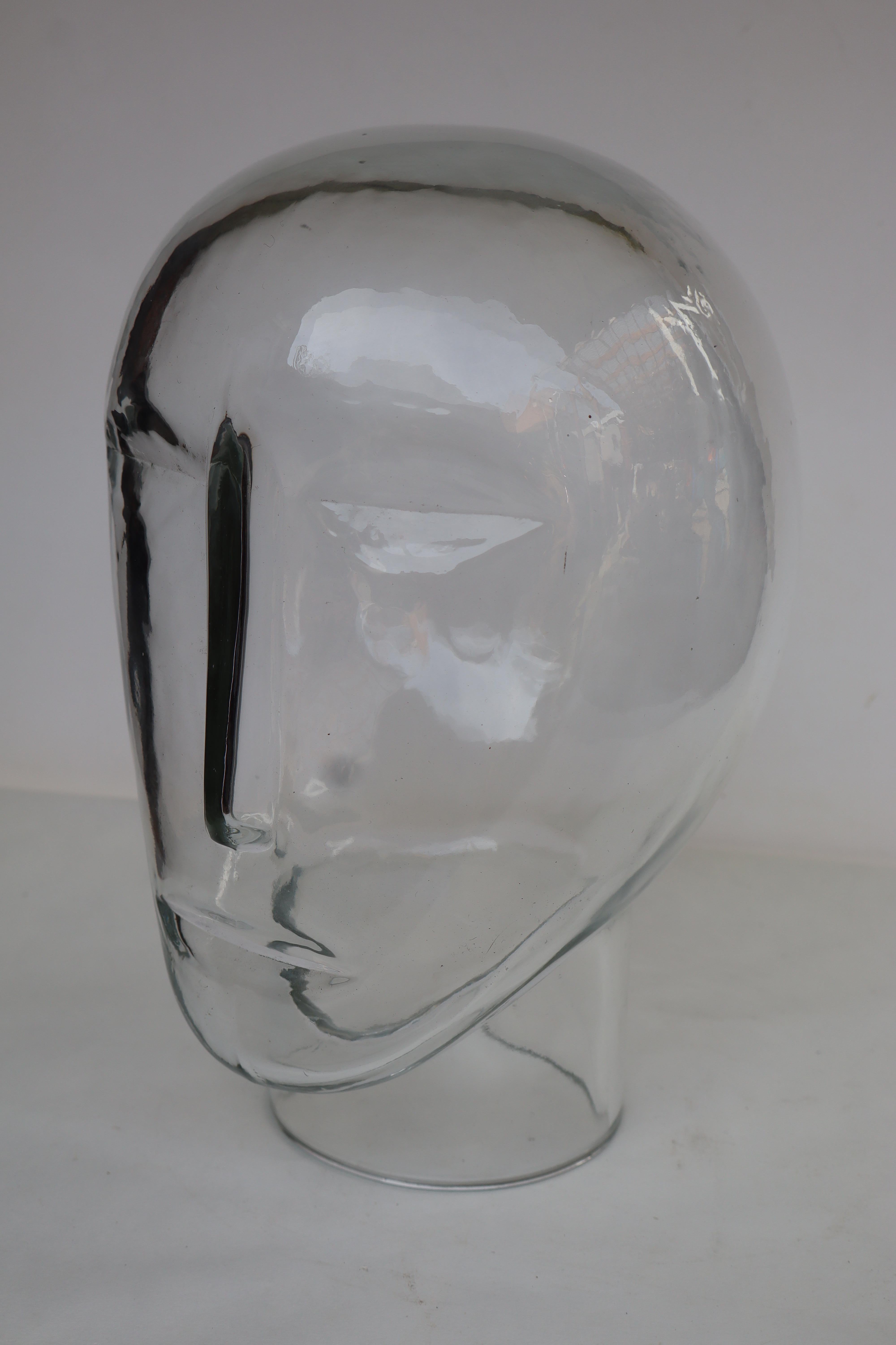 Italiano Mimmo Paladino: Testa di scultura in vetro di Murano, 1989 Meta in vendita