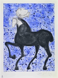 Horse and Knight - Etching by Mimmo Paladino - 2008