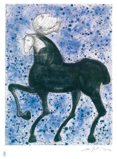 Horse and Knight - Original Etching by Mimmo Paladino - 2008