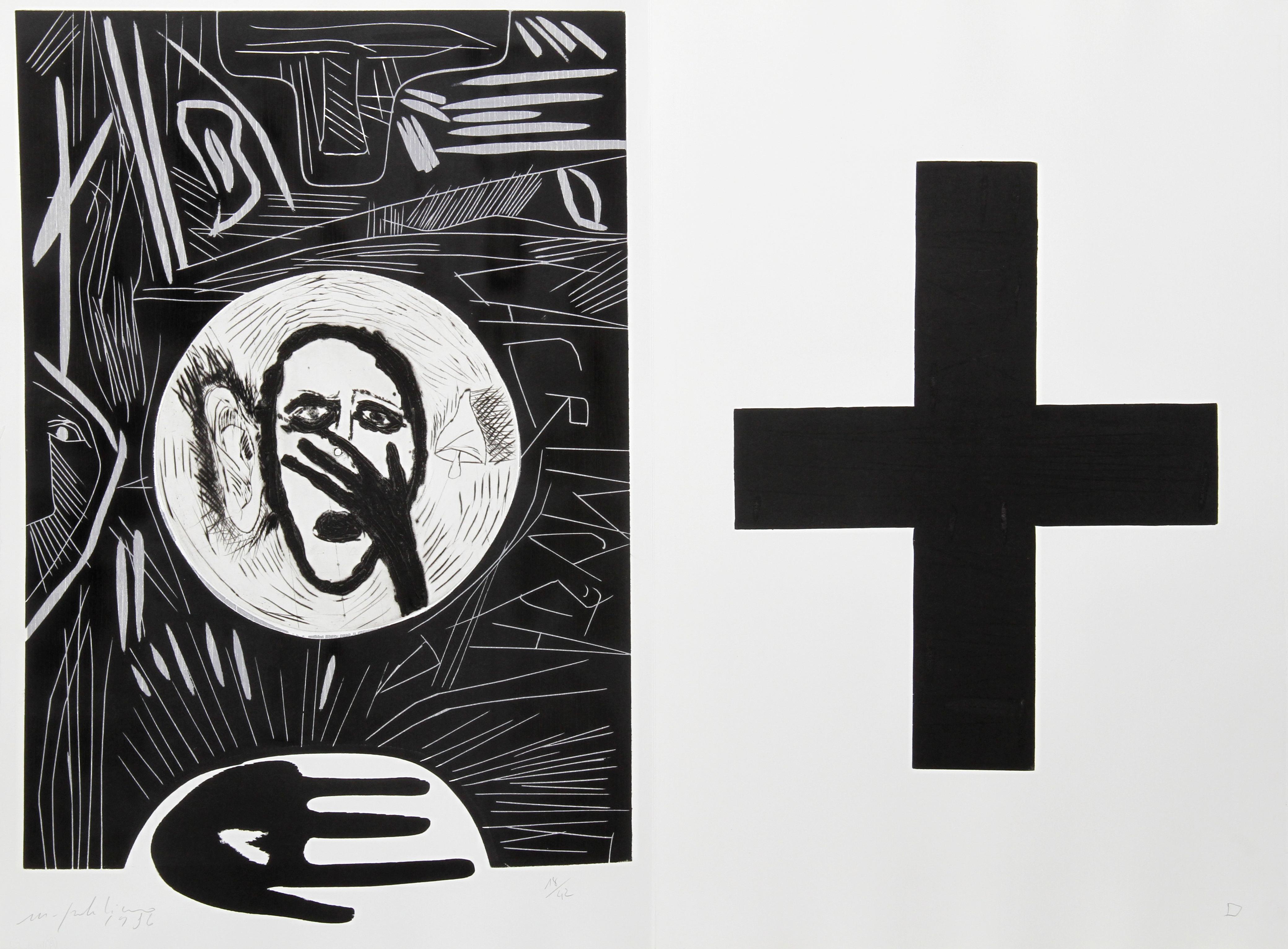 Lacrimose Portfolio of Woodcuts by Mimmo Paladino For Sale 5
