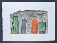 Mimmo Paladino (1948) - Color etching - Sguardo a destra - 2000