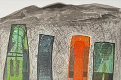 Mimmo Paladino (1948) - Colour etching on paper - Sguardo a destra - 2000