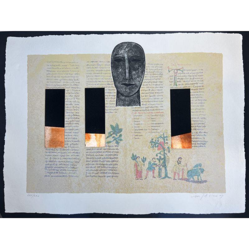 Mimmo Paladino (1948) - Rabanus Maurus - De Universo 7 - Mixed Media - 90 X 120 Cm, 2003

Additional Information:
Material: Materic screen printing, quartz powder, etching and aquatint on collage, flocking, with silver leaf applications on cardboard