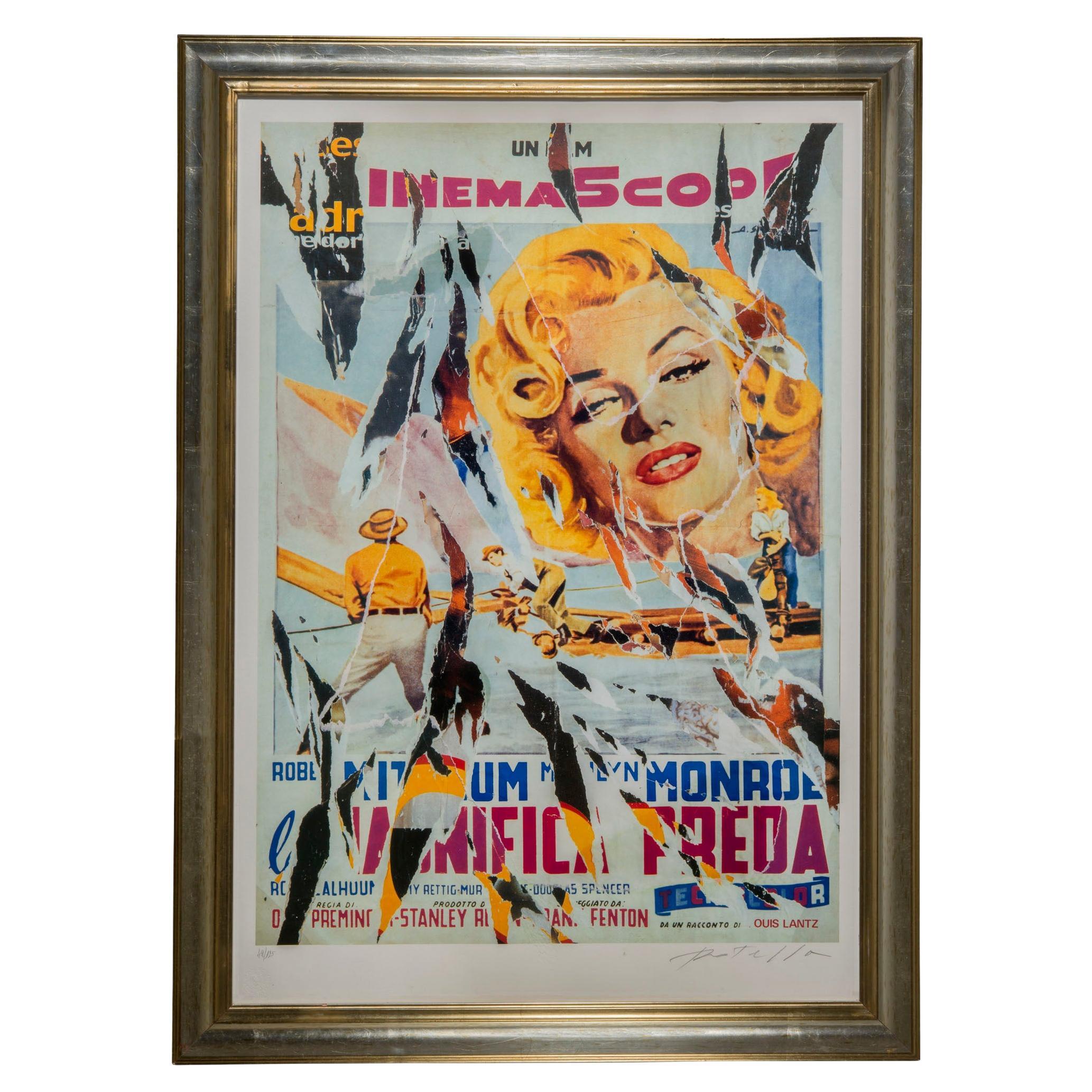 Mimmo Rotella Original Signed and Numbered Work on Paper