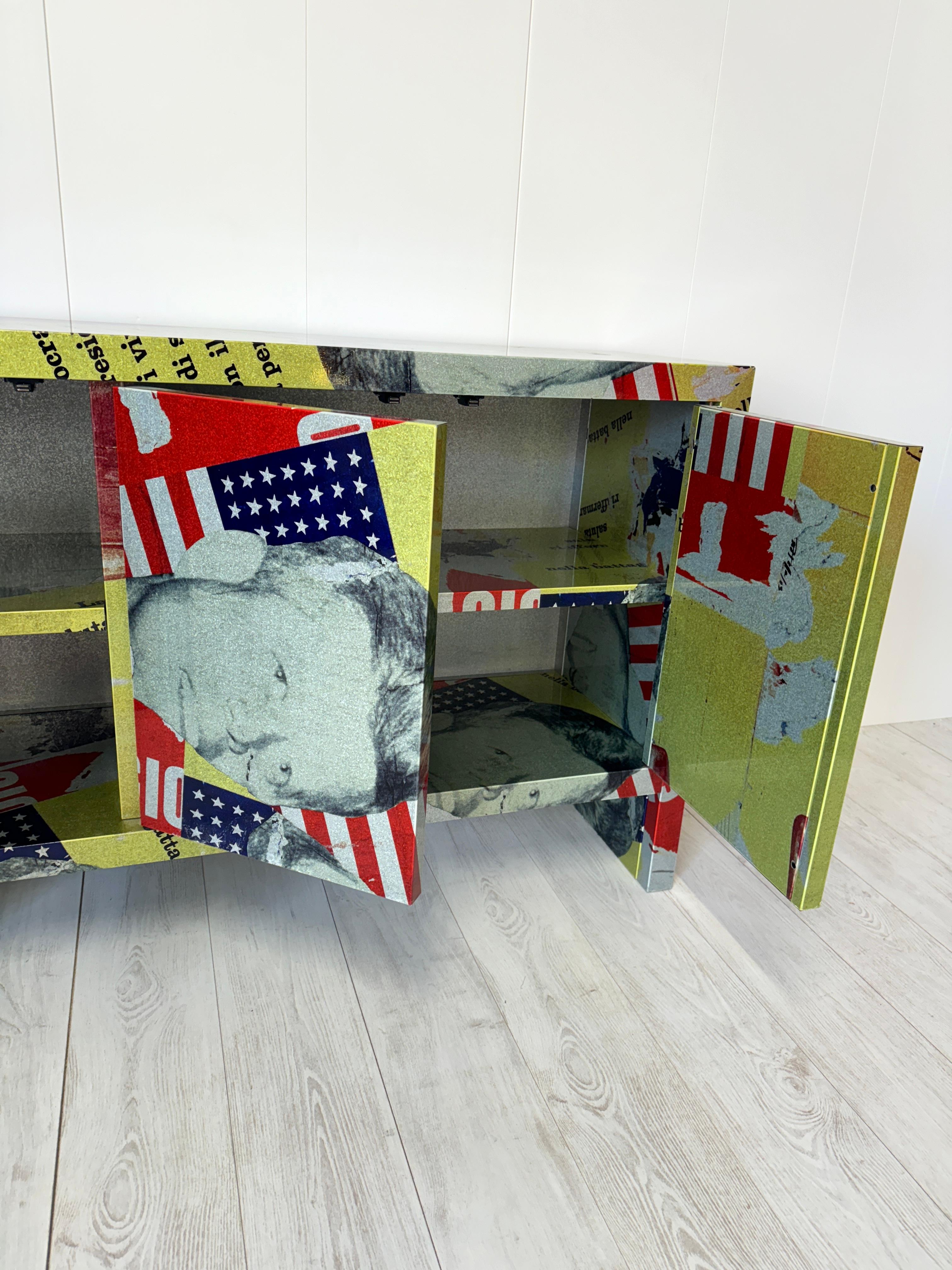 Contemporary Mimmo Rotella, Marco Ferreri, Credenza Kennedy, ZeroDisegno, 2004, es. 1/99