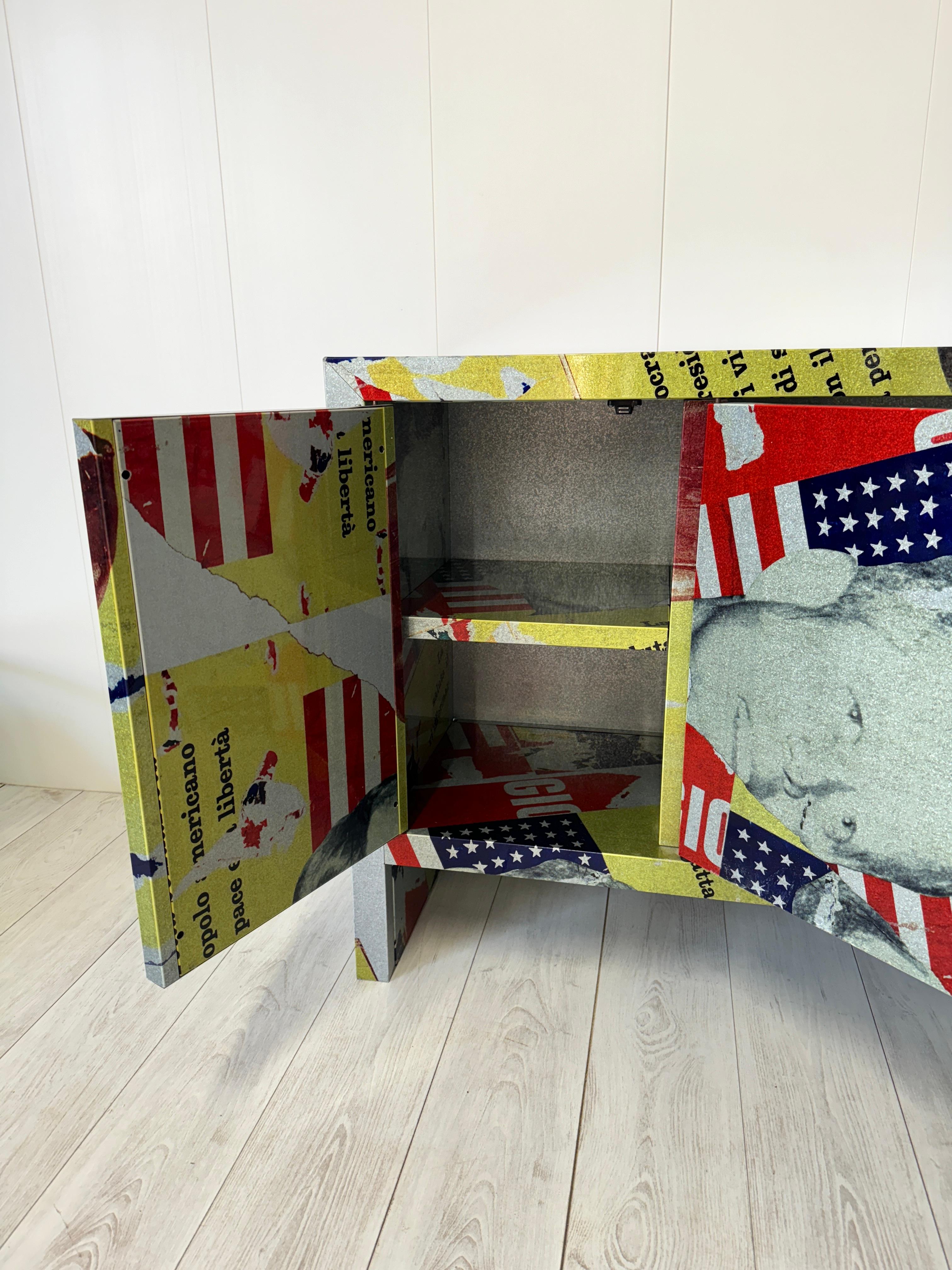 Sheet Metal Mimmo Rotella, Marco Ferreri, Credenza Kennedy, ZeroDisegno, 2004, es. 1/99
