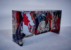 Mimmo Rotella "Marilyn, la donna più bella" Galvanized Sheet Metal Sideboard