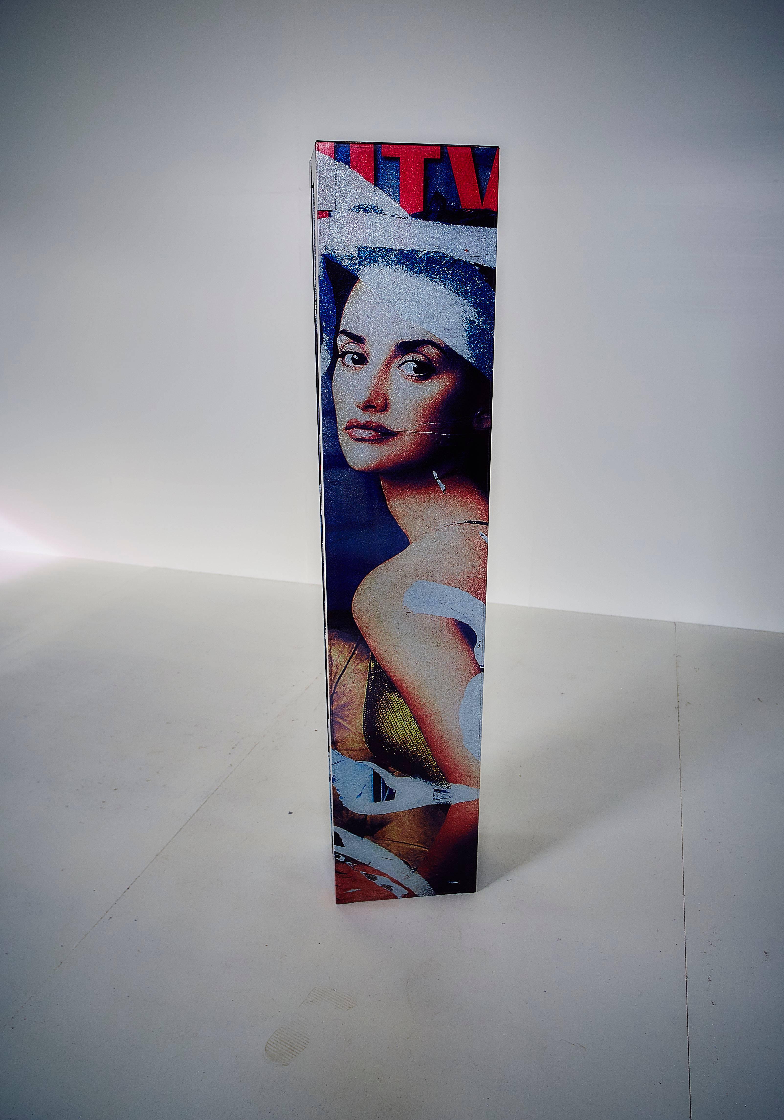Mimmo Rotella Furniture
Designer: Mimmo Rotella & Marco Ferrari
Bookcase (cdcase) ''Penelope''
Limited Edition of 5 pieces. Number 04/05.
Zerodesign Atelier 
Date of Manufacture: 14/07/2005
Sell with the ID of Zerodesign compagny.

Some of