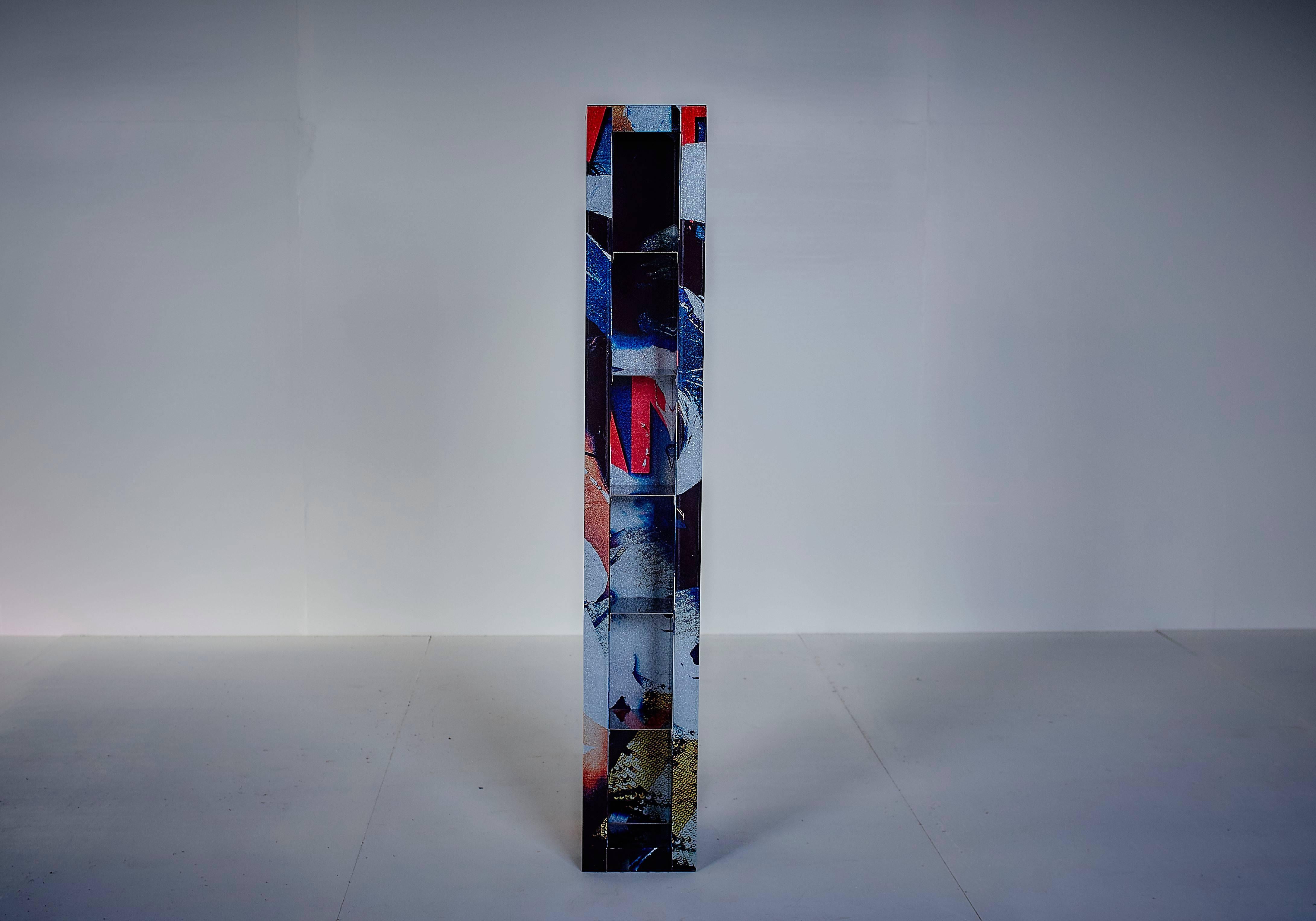 Contemporary Mimmo Rotella ''Penelope'' Galvanized Sheet Metal Bookcase Zerodesign Atelier For Sale