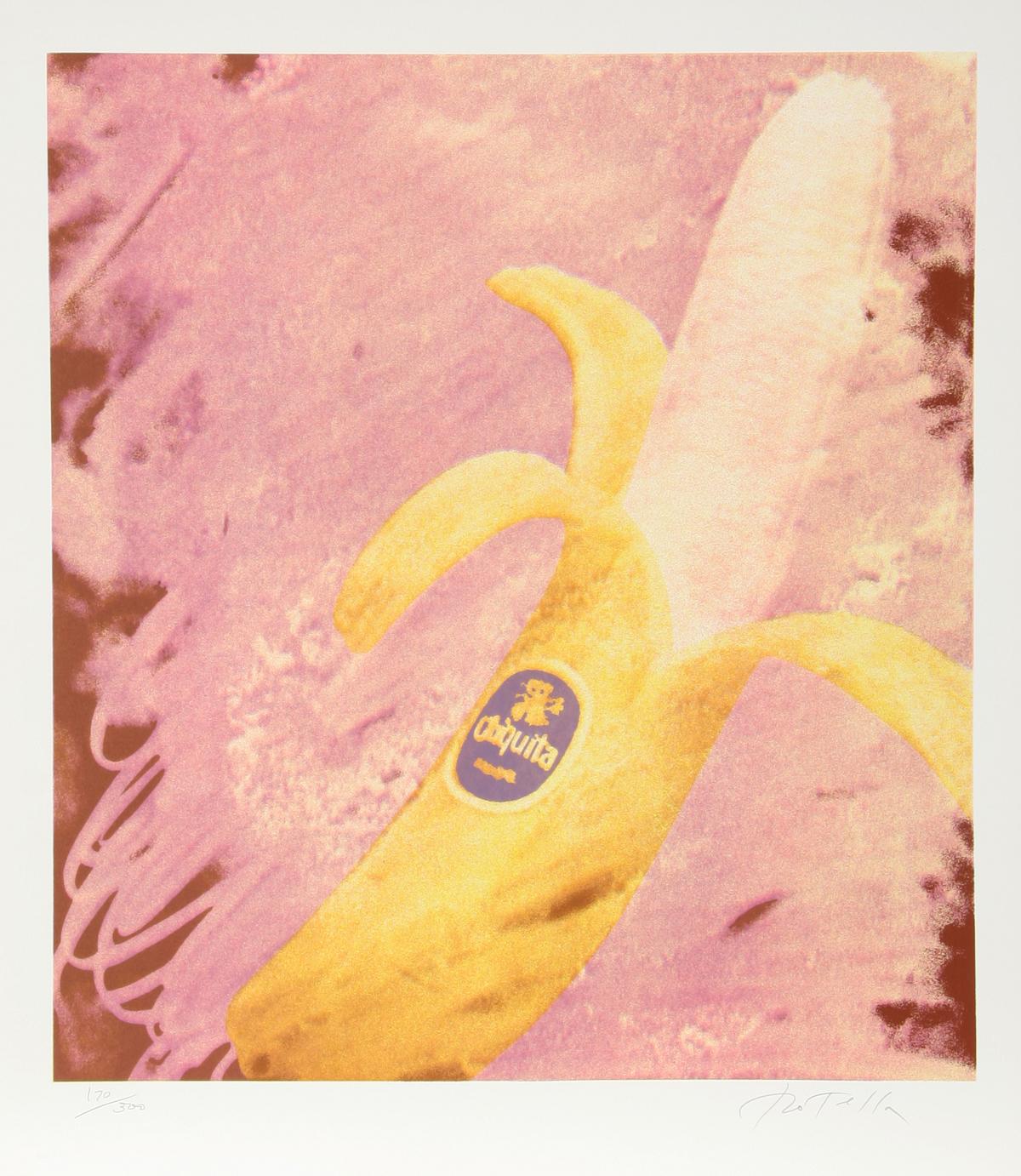 Künstler: Mimmo Rotella
Titel: Chiquita
Jahr: 1979
Medium: Serigraphie, signiert und nummeriert mit Bleistift 
Auflage: 300
Größe: 30 x 26 Zoll (76,2 x 66 cm) 