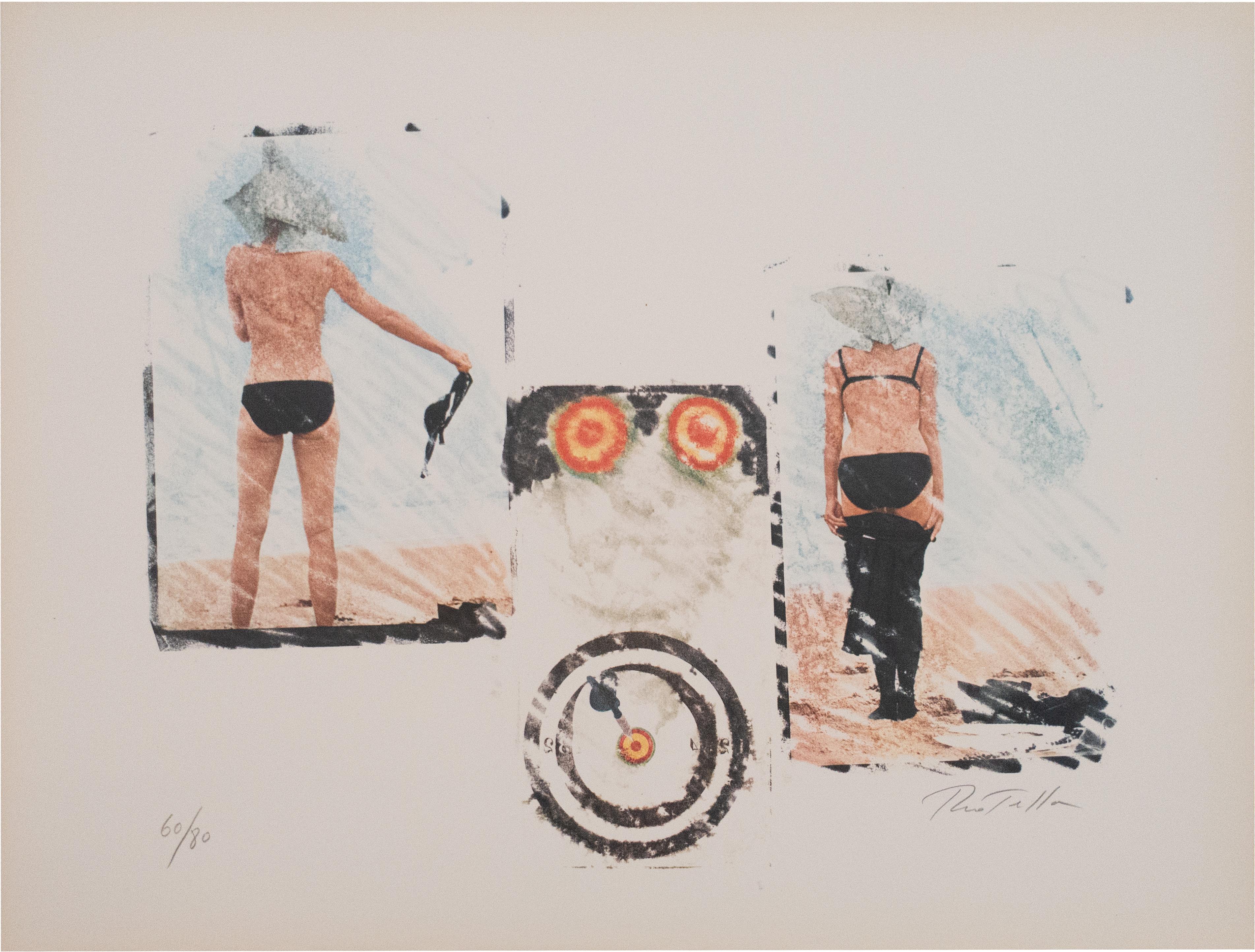 Erotellica, 1974, Lithographie, Pop, Nouveau Réalisme  - Pop Art Print par Mimmo Rotella