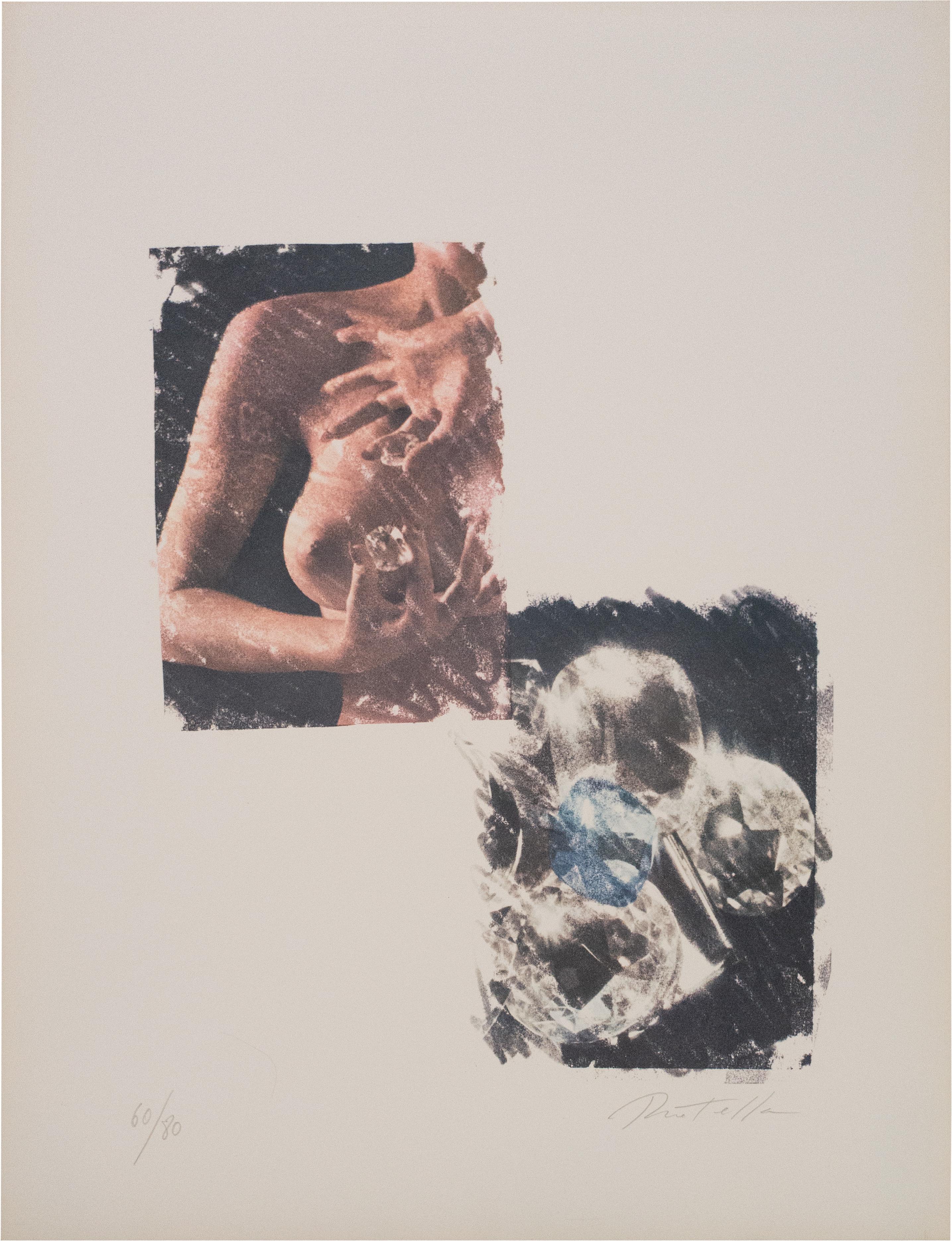 Nude Print Mimmo Rotella - Erotellica, 1974, Lithographie, Pop, Nouveau Réalisme 
