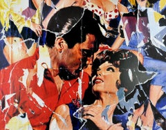 MIMMO ROTELLA Decollage Firmado a mano - Hollywood Elvis Presley Arte Pop Italiano