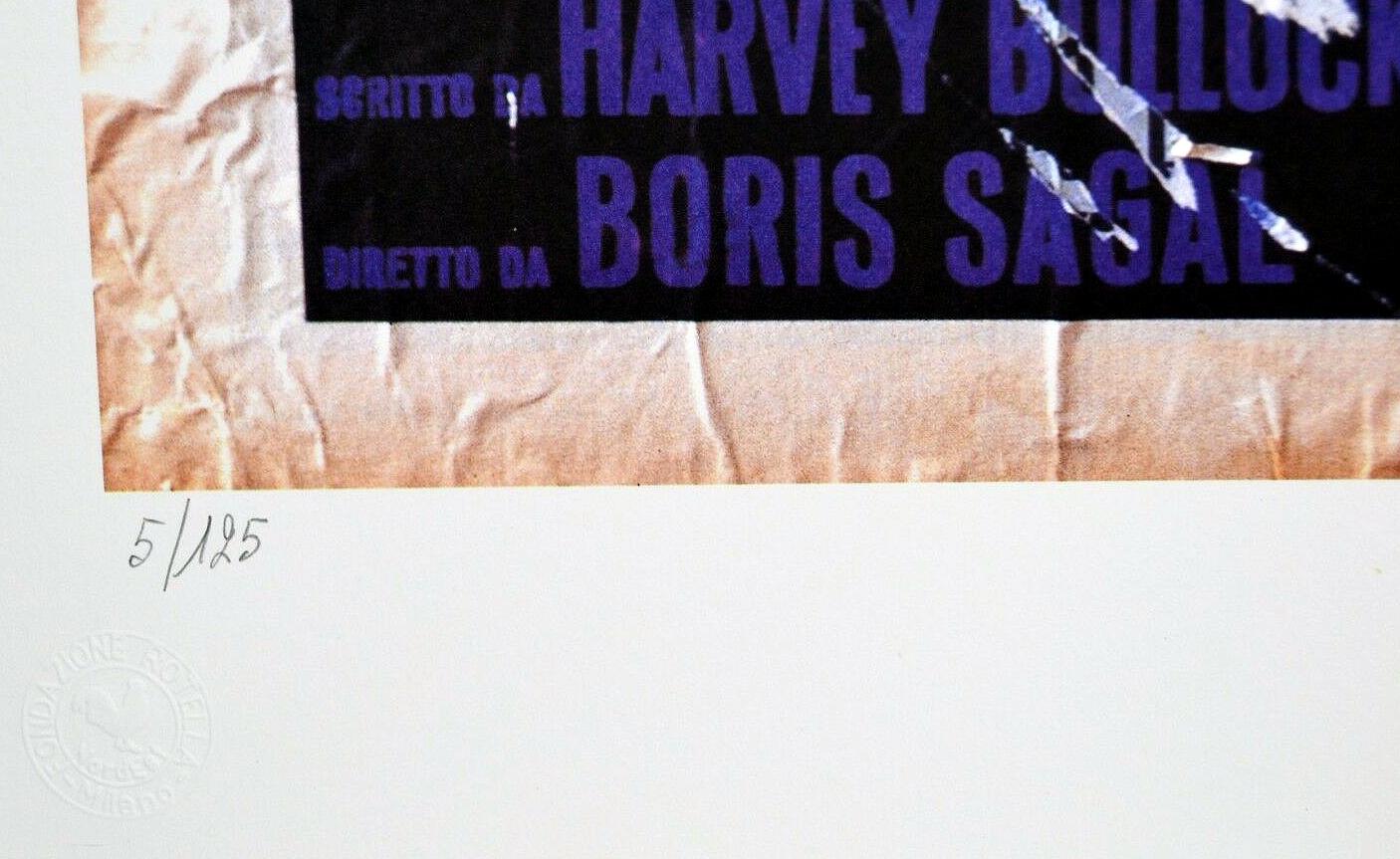 MIMMO ROTELLA Decollage Hand signed - Hollywood Elvis Presley Italian Pop Art 1