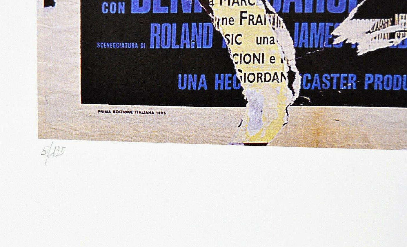 Mimmo Rotella - Decollage Hollywood Gary Cooper Burt Lancaster Italian Pop Art For Sale 3