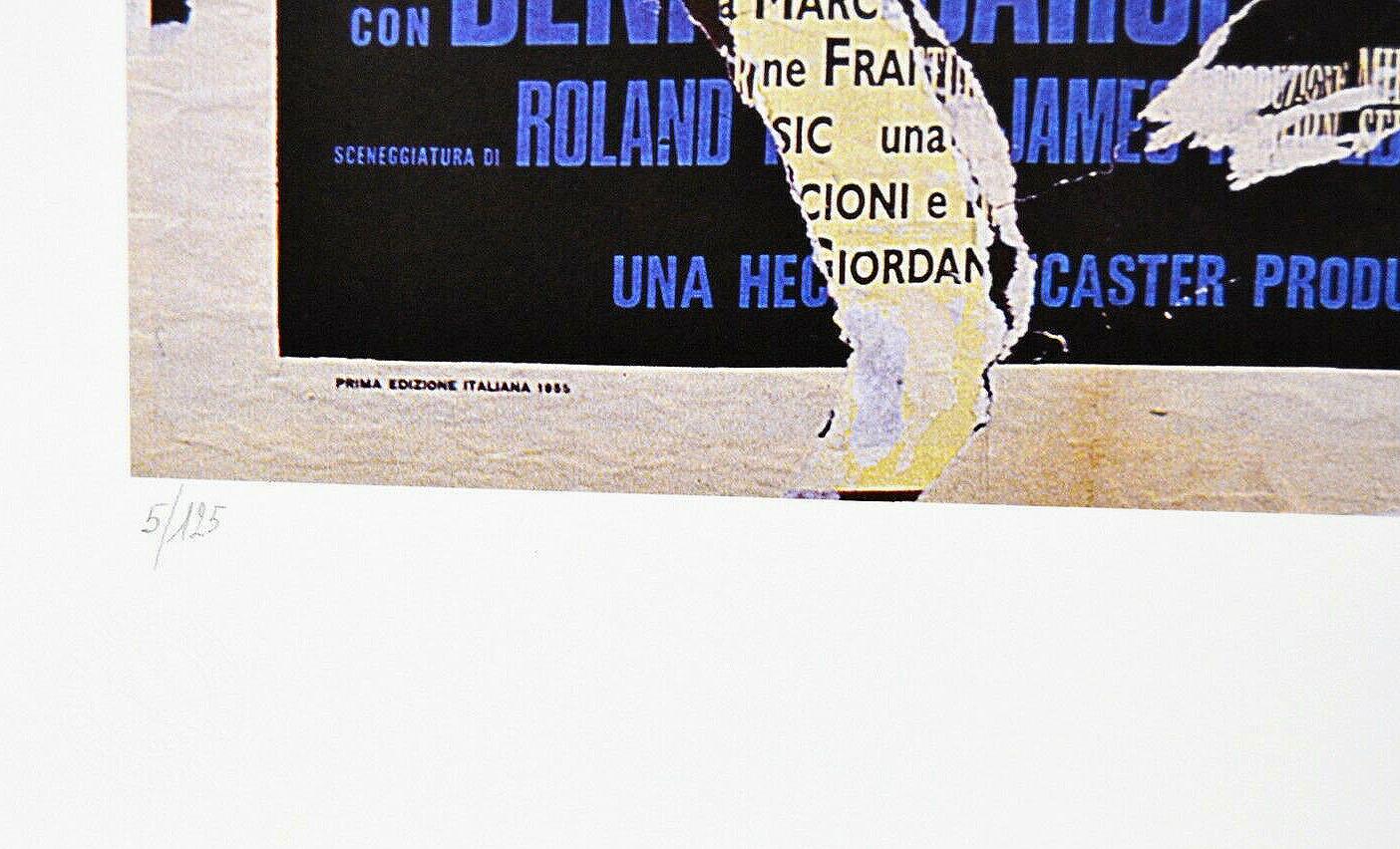 Mimmo Rotella - Decollage Hollywood Gary Cooper Burt Lancaster Arte Pop Italiano en venta 3