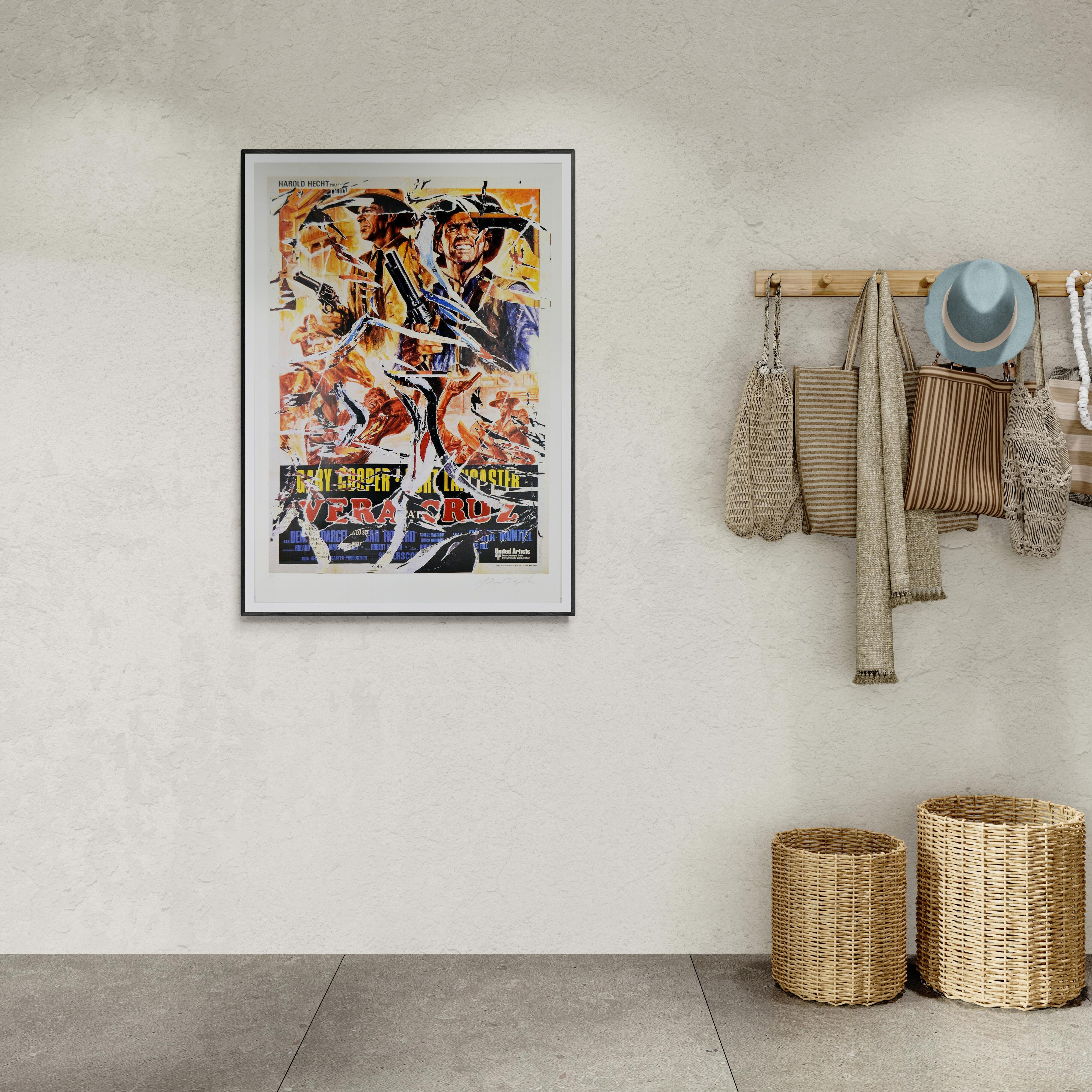 Mimmo Rotella - Decollage Hollywood Gary Cooper Burt Lancaster Arte Pop Italiano en venta 5