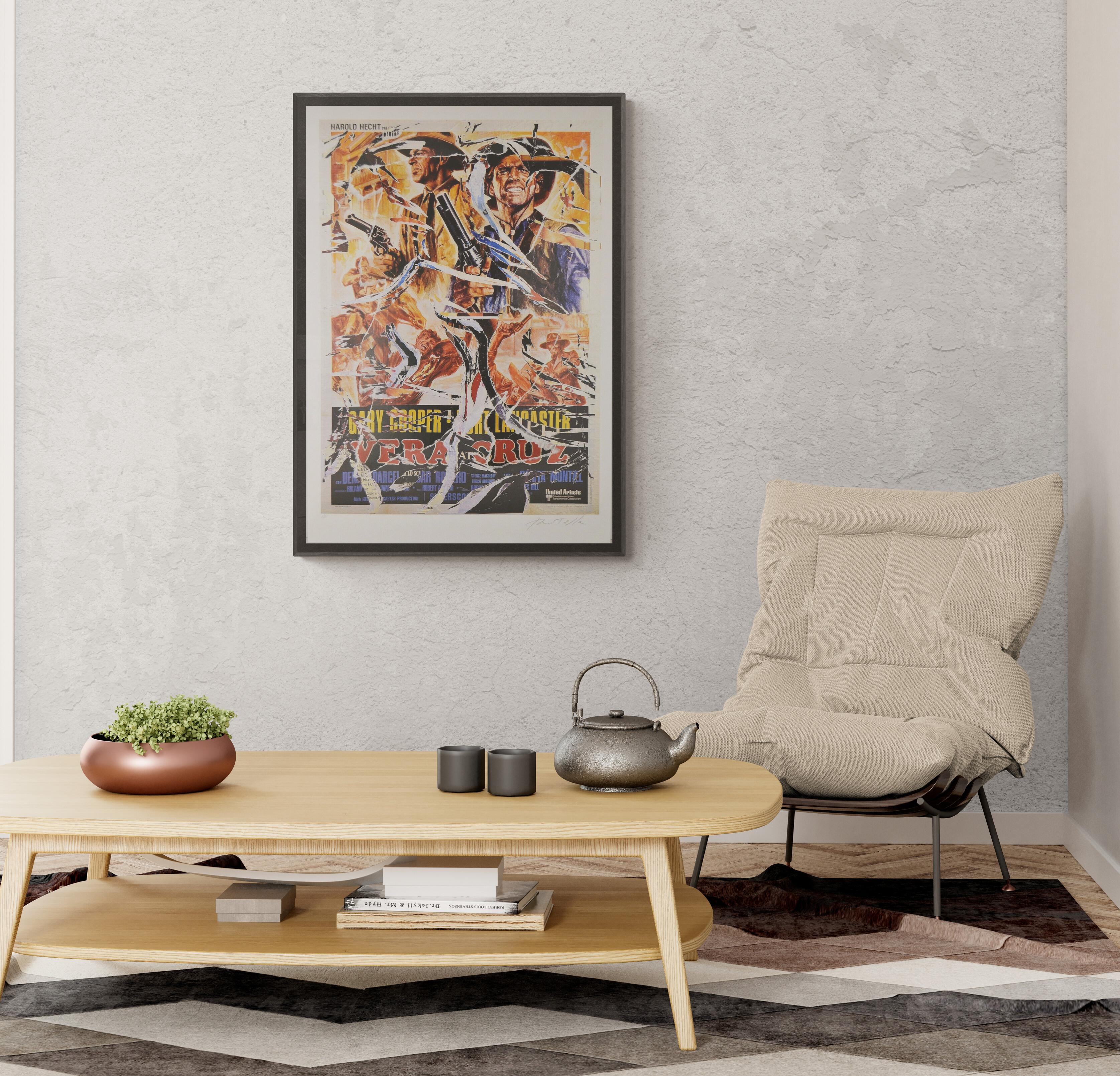 Mimmo Rotella - Decollage Hollywood Gary Cooper Burt Lancaster Italian Pop Art For Sale 6