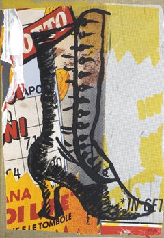 Mimmo Rotella Italian Artist Original Hand Signed silkscreen on canvas