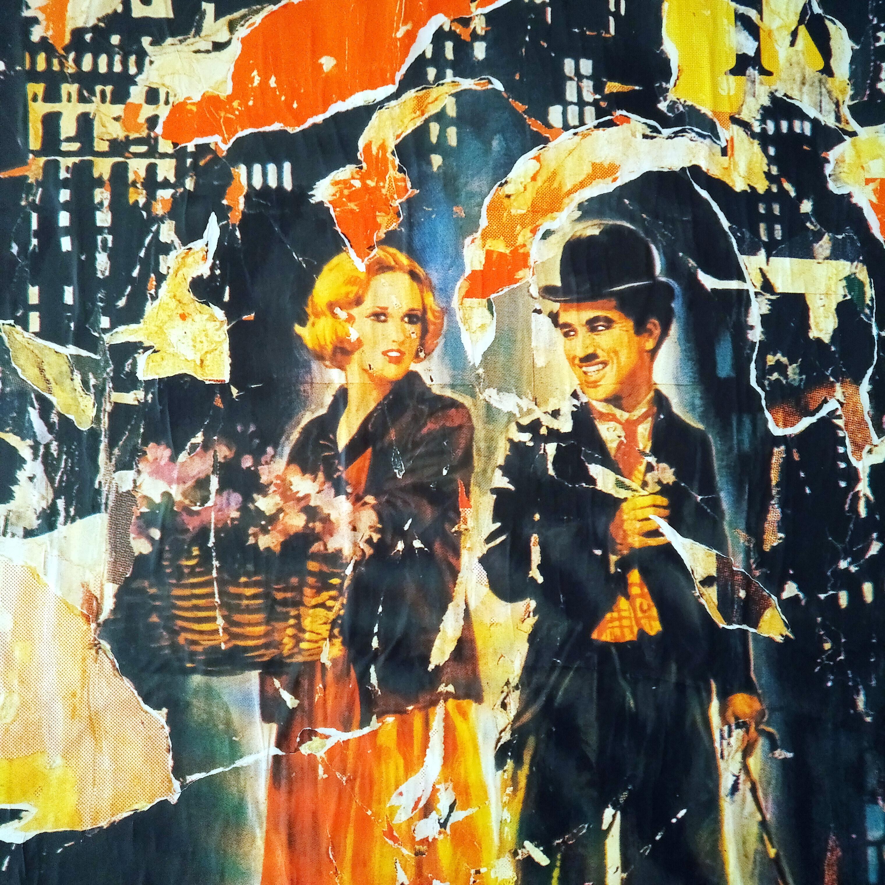 Mimmo Rotella Les Lights de la ville sérigraphie sur toile en vente 2