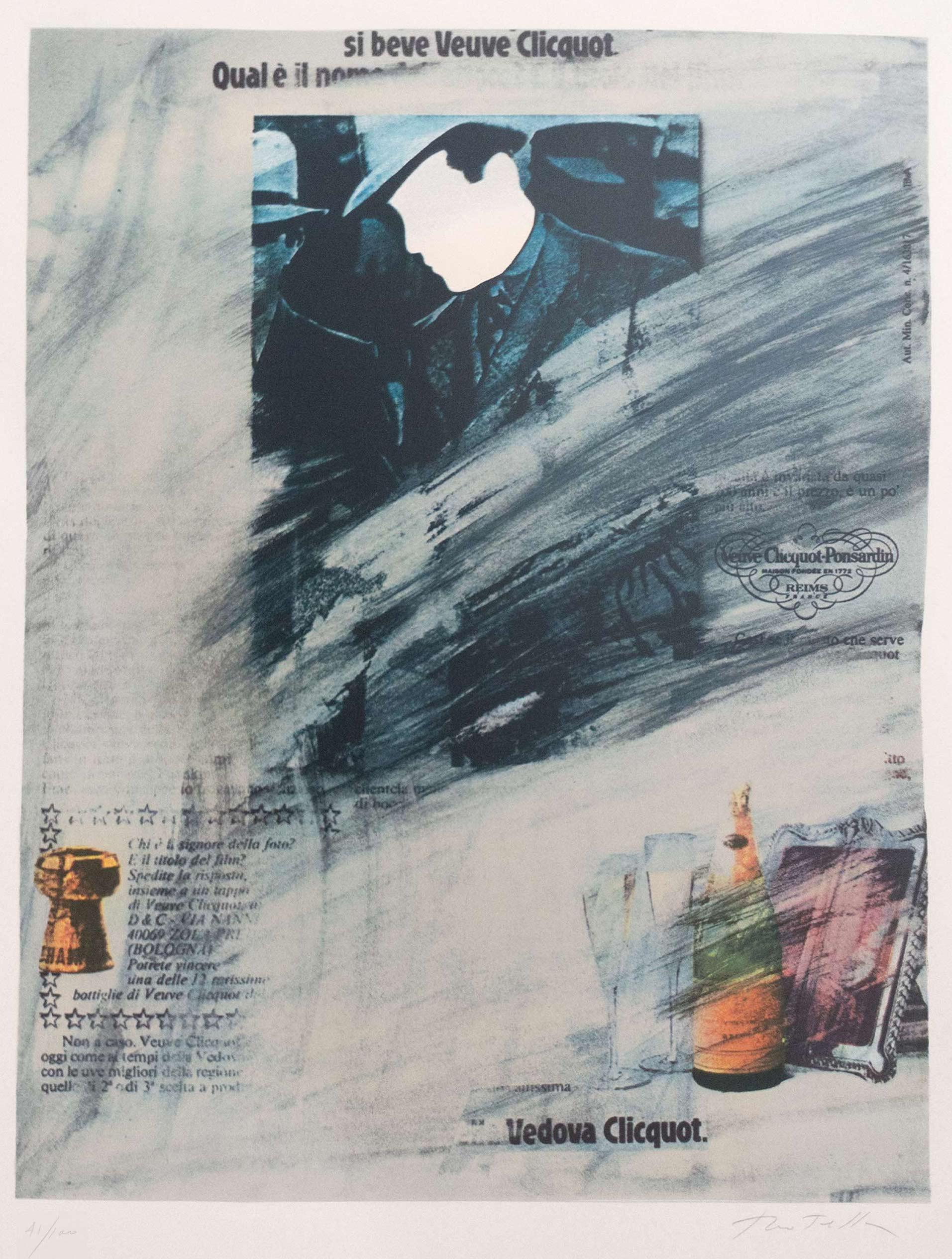 Senza Titolo (Vedova Clicquot), 1990, Litografia, Pop, Nouveau Realisme - Print by Mimmo Rotella