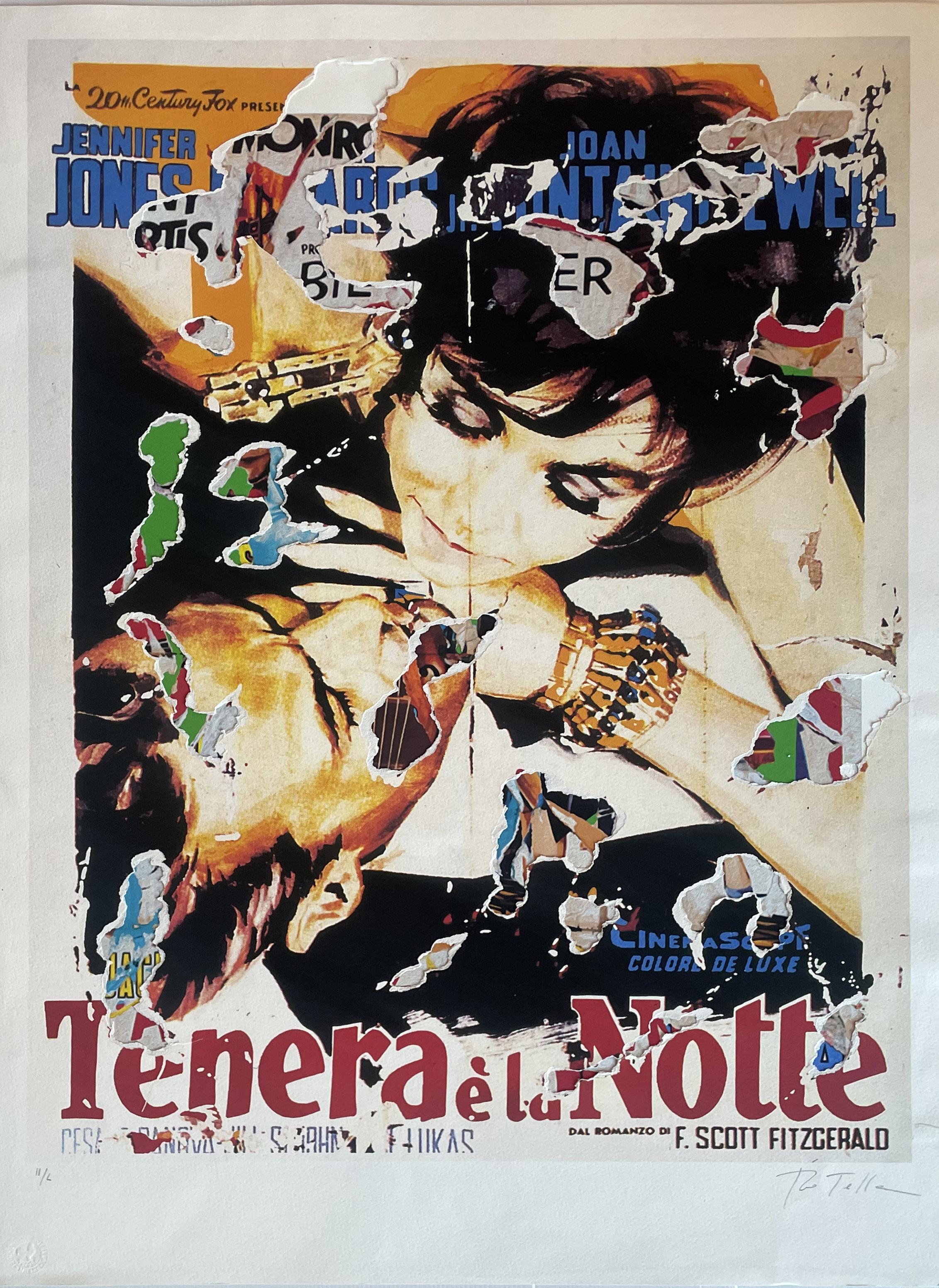 Mimmo Rotella Portrait Print – Tenera la Nacht