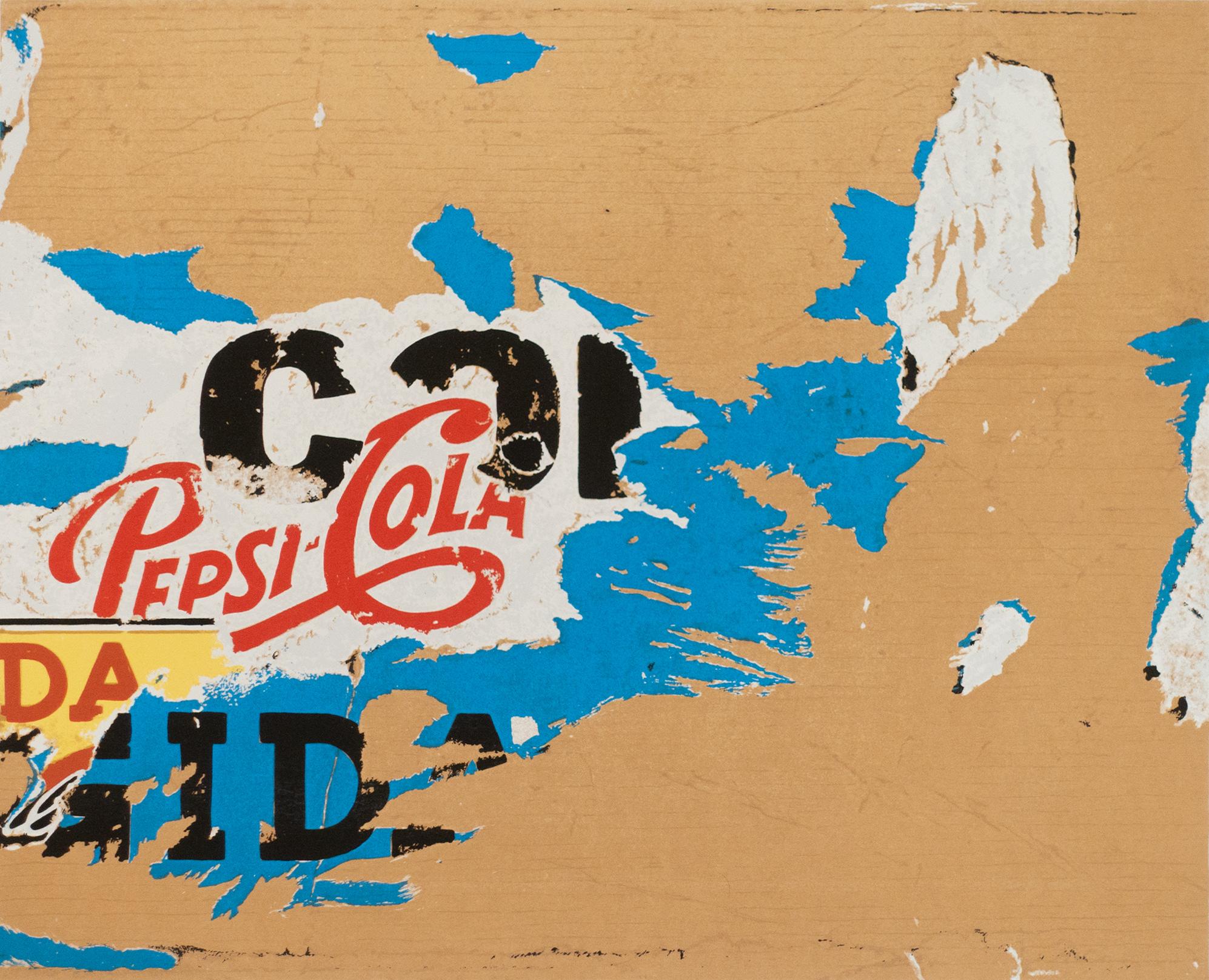 Mimmo Rotella Figurative Print - Untitled (Pepsi Cola), 1990, Litografia, Pop, Nouveau Realisme 