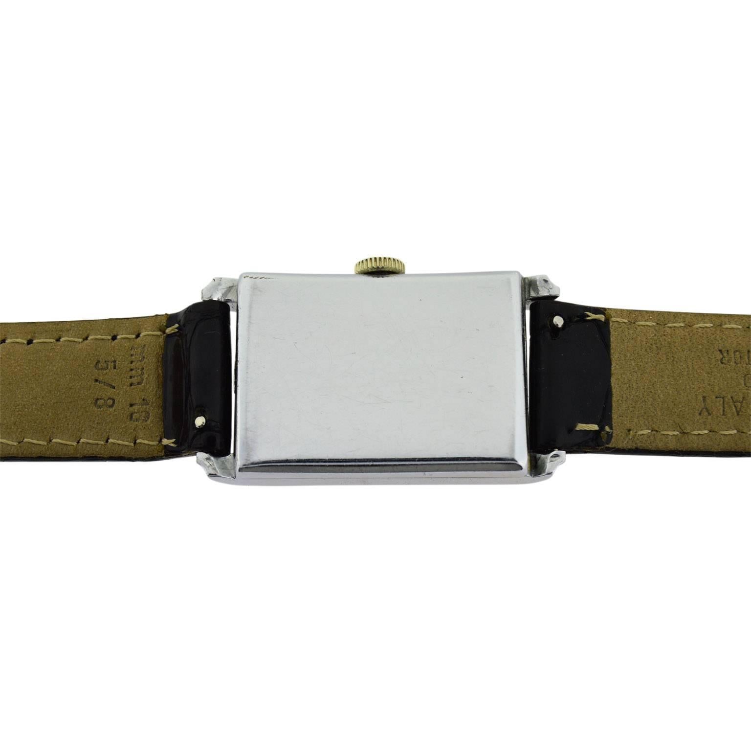 Mimo by Otto Graef Chromium Art Deco Digital Manual Watch, 1930s 3