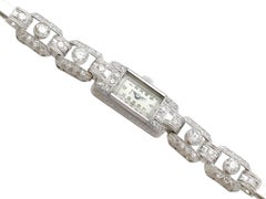 1940s Mimo Ladies Platinum White Gold Diamond Cocktail Wristwatch