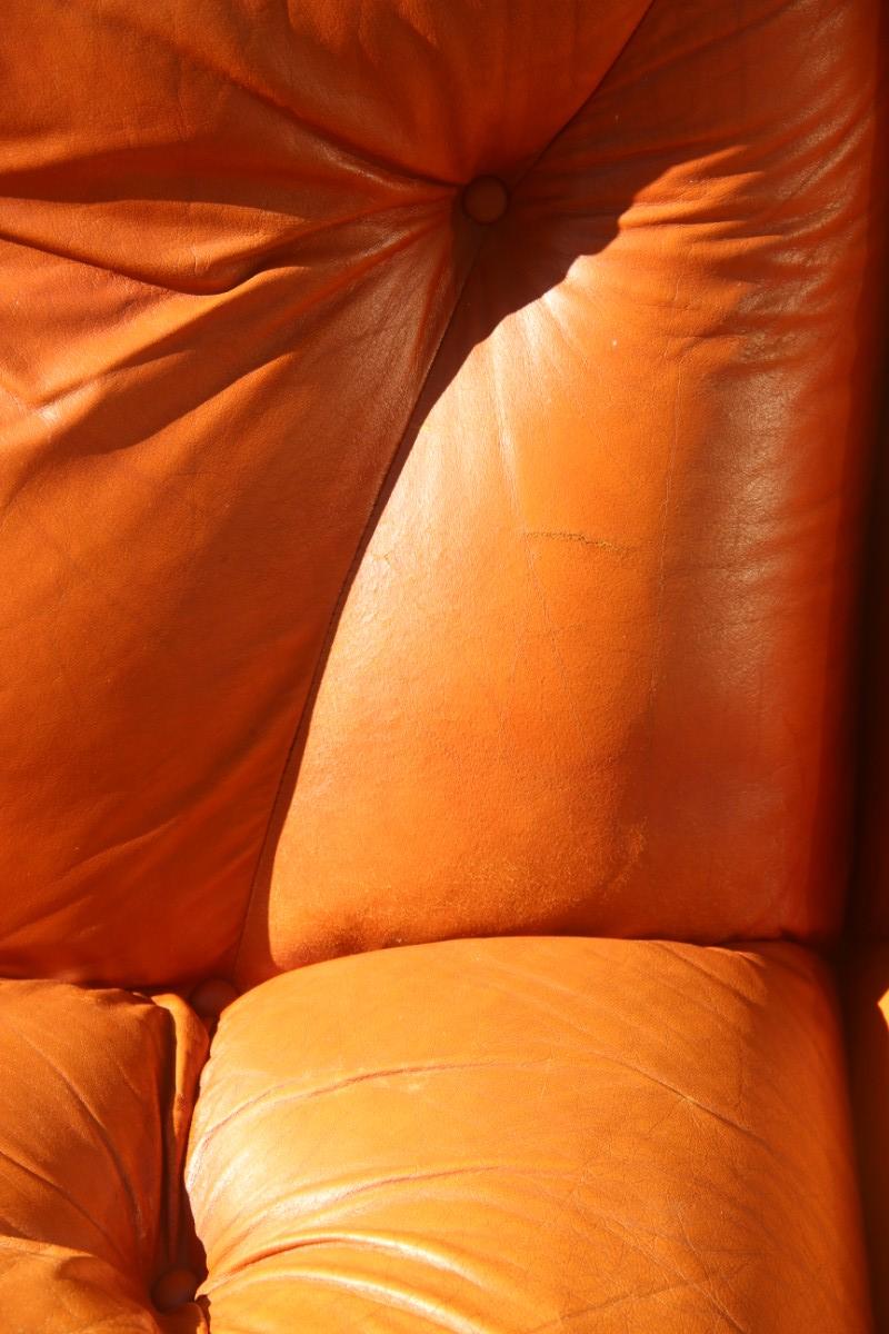 Mimo Modular Sofa Rino Maturi 1970 Cognac Leather Italian Design Nuvolone Sofa 5