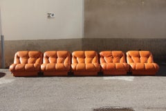 Mimo Modular Sofa Rino Maturi 1970 Cognac Leather Italian Design Nuvolone Sofa