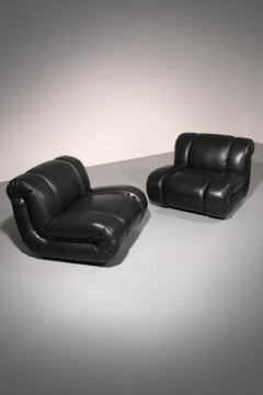 Mimo Padova Black Leader Modulaire Lounge chairs "Velasquez" - 1970