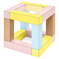 Mimosa End Table with Glass Top, by Ettore Sottsass for Memphis Milano