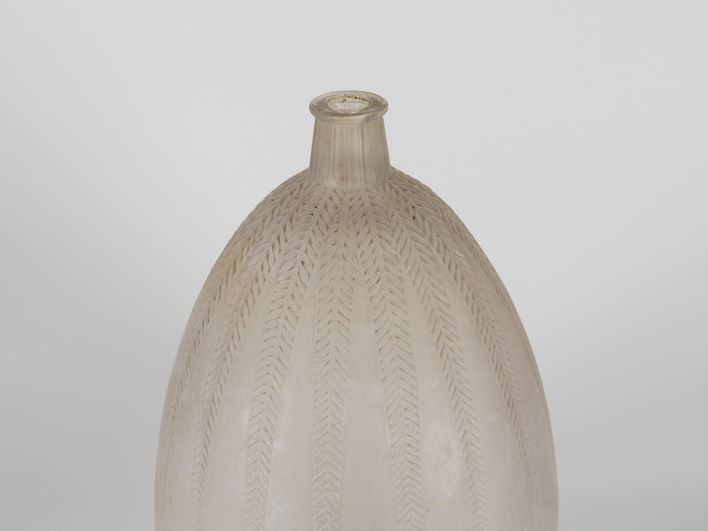 French Mimosa Vase by Rene Lalique in Opalescent Glass, 1921 For Sale